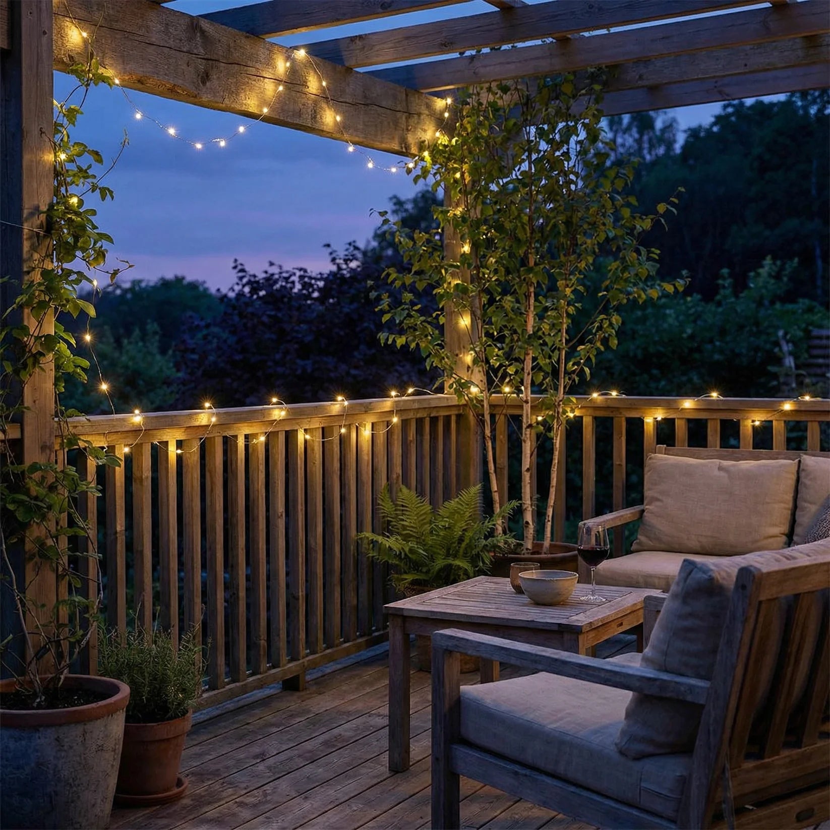 Solar-Powered Outdoor String Lights