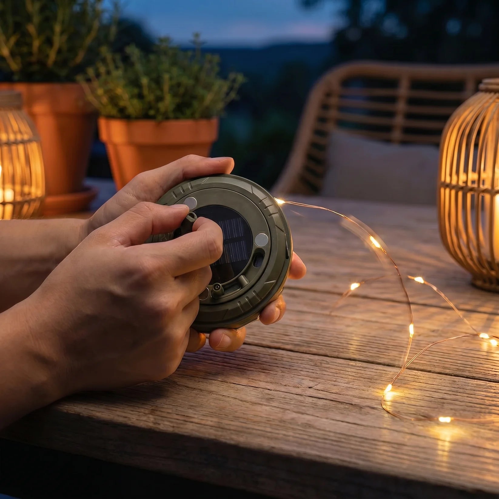 Solar-Powered Outdoor String Lights