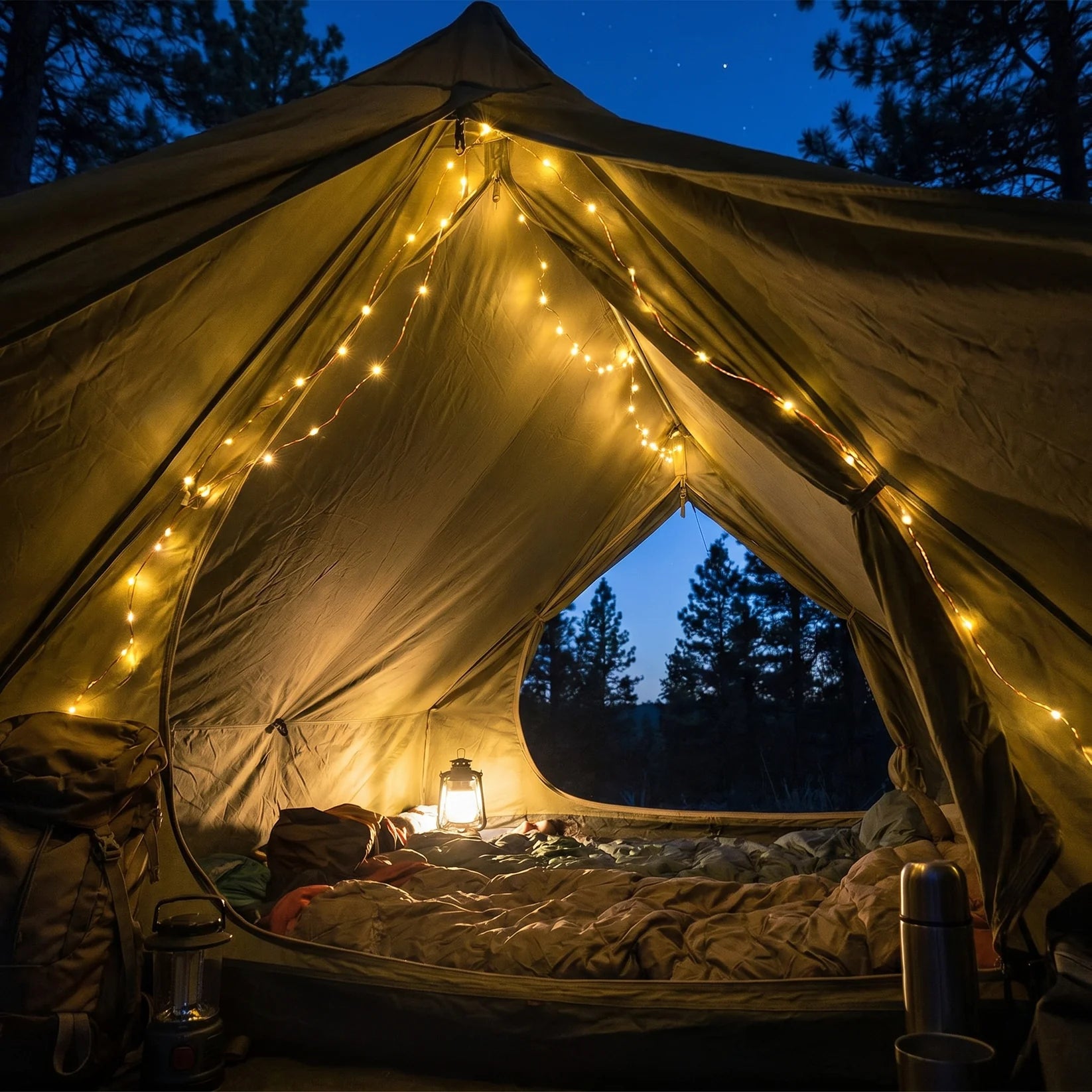 Solar-Powered Outdoor String Lights